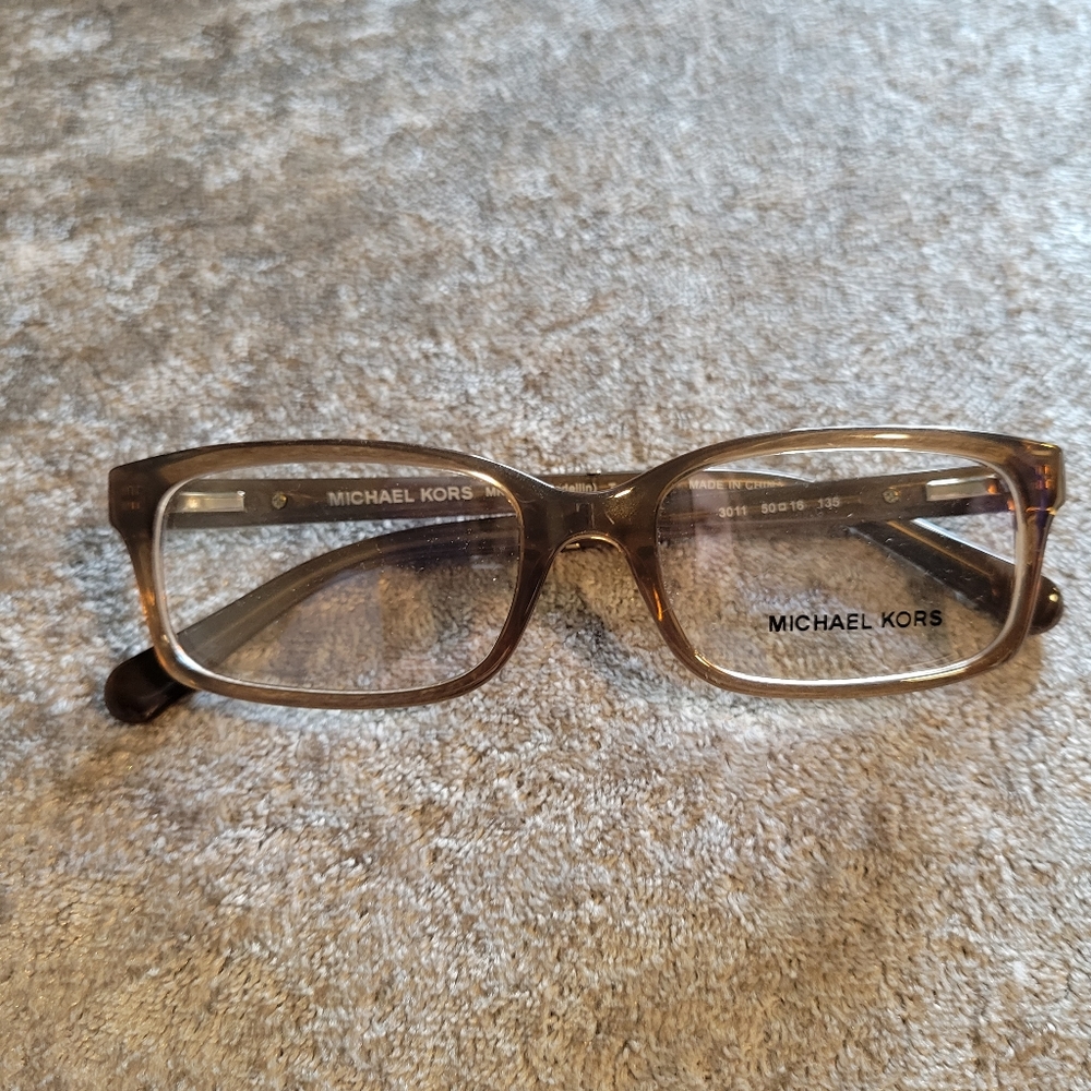 NEW MICHAEL KORS MK 8006 3011 CLEAR BROWN SNAKESKIN (MANDELLIN) 52[]16-140